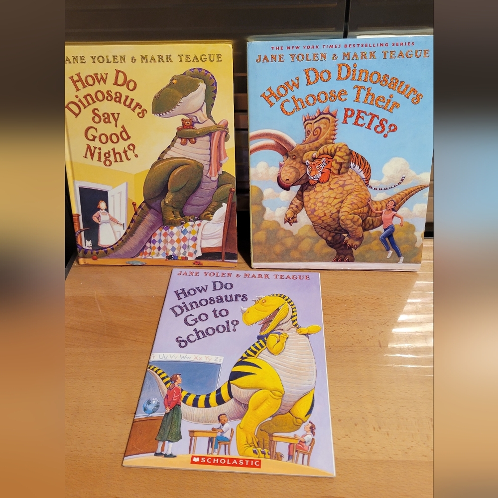 Lot of 3 How Do Dinosaurs...HC & large PB books - Jane Yolen & Mark Teague clean